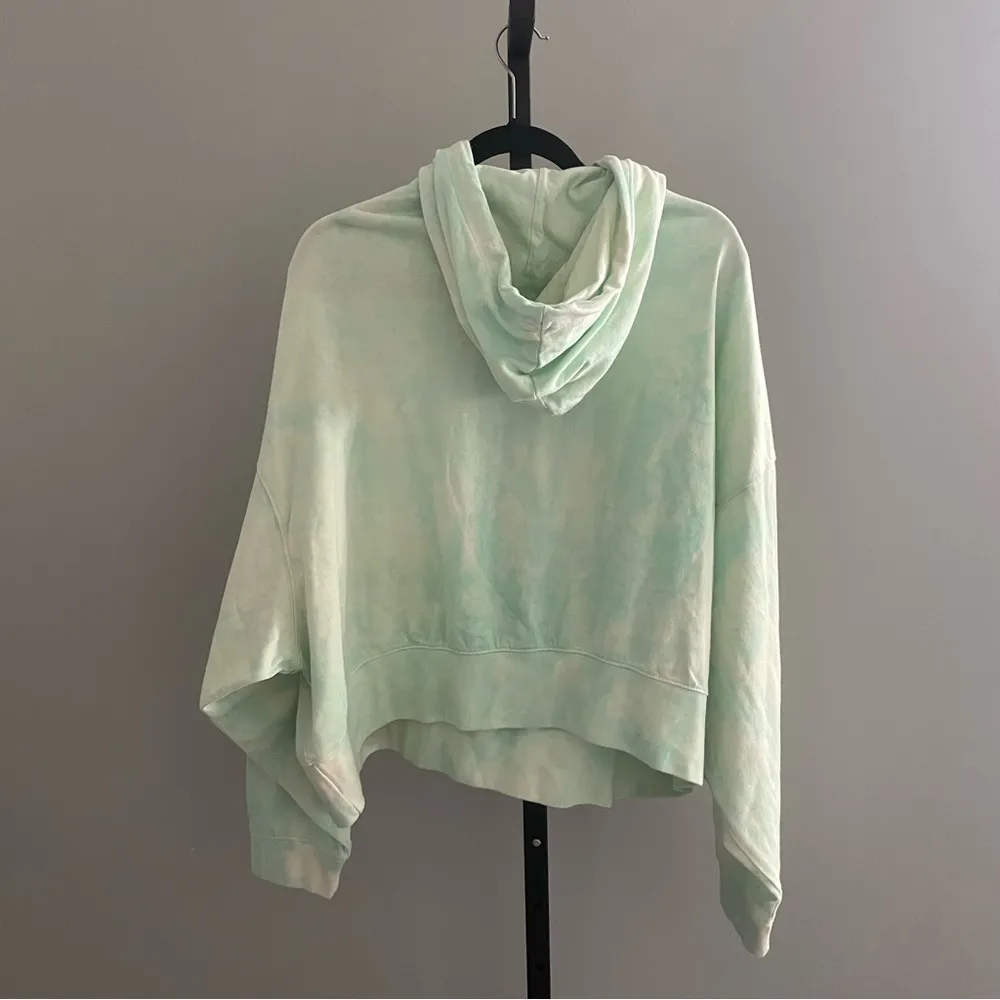 Nike Sportswear Women's Washed Jersey Hoodie Mint Green Ivory Pullover Size L - Image 3