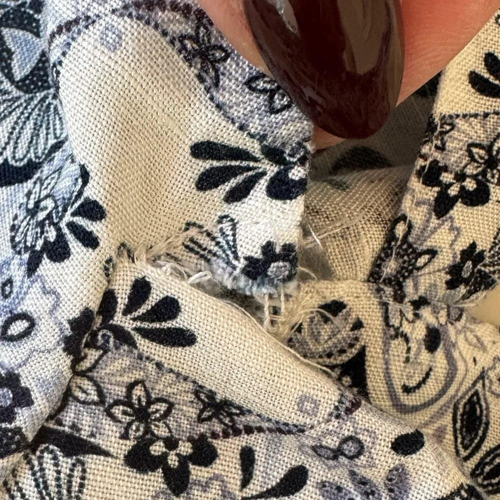 NWOT INTERMIX Janella Knotted Linen-blend Crop Top In Multi Size 4 - Image 7