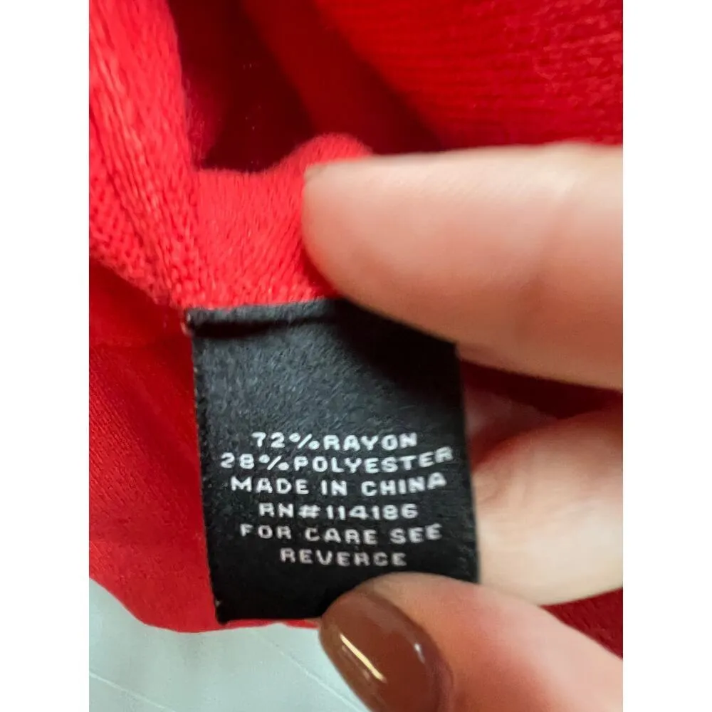 Verve Ami Open Front Long Sleeves Red Knit Cardigan Small - Image 5