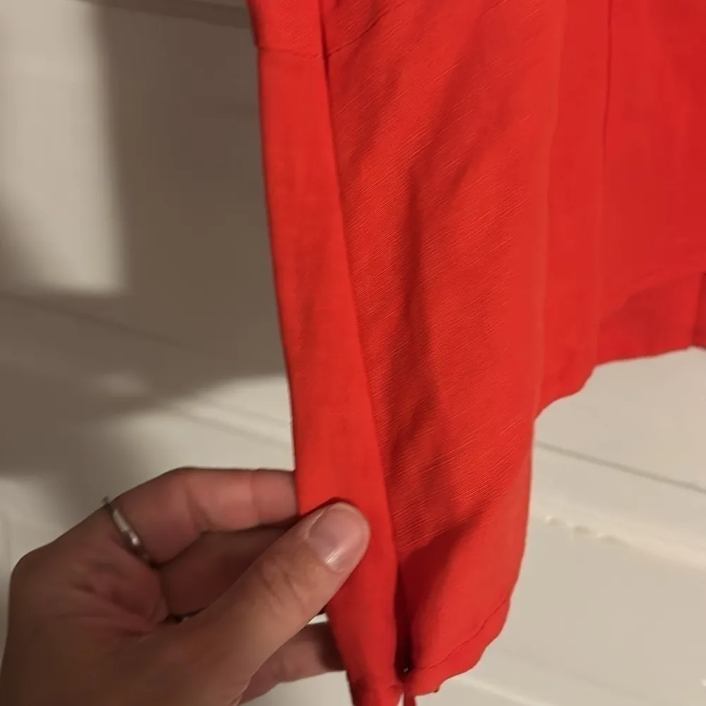 Something Navy  Red Button Up Linen Blouse - Image 6