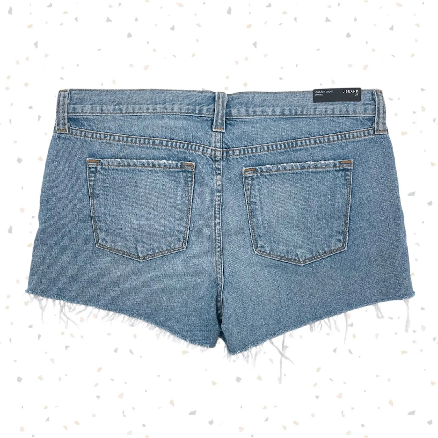 J Brand Denim Cut Off Low Rise Over Blue Jean Shorts Raw Distressed Size 29 NEW - Image 2