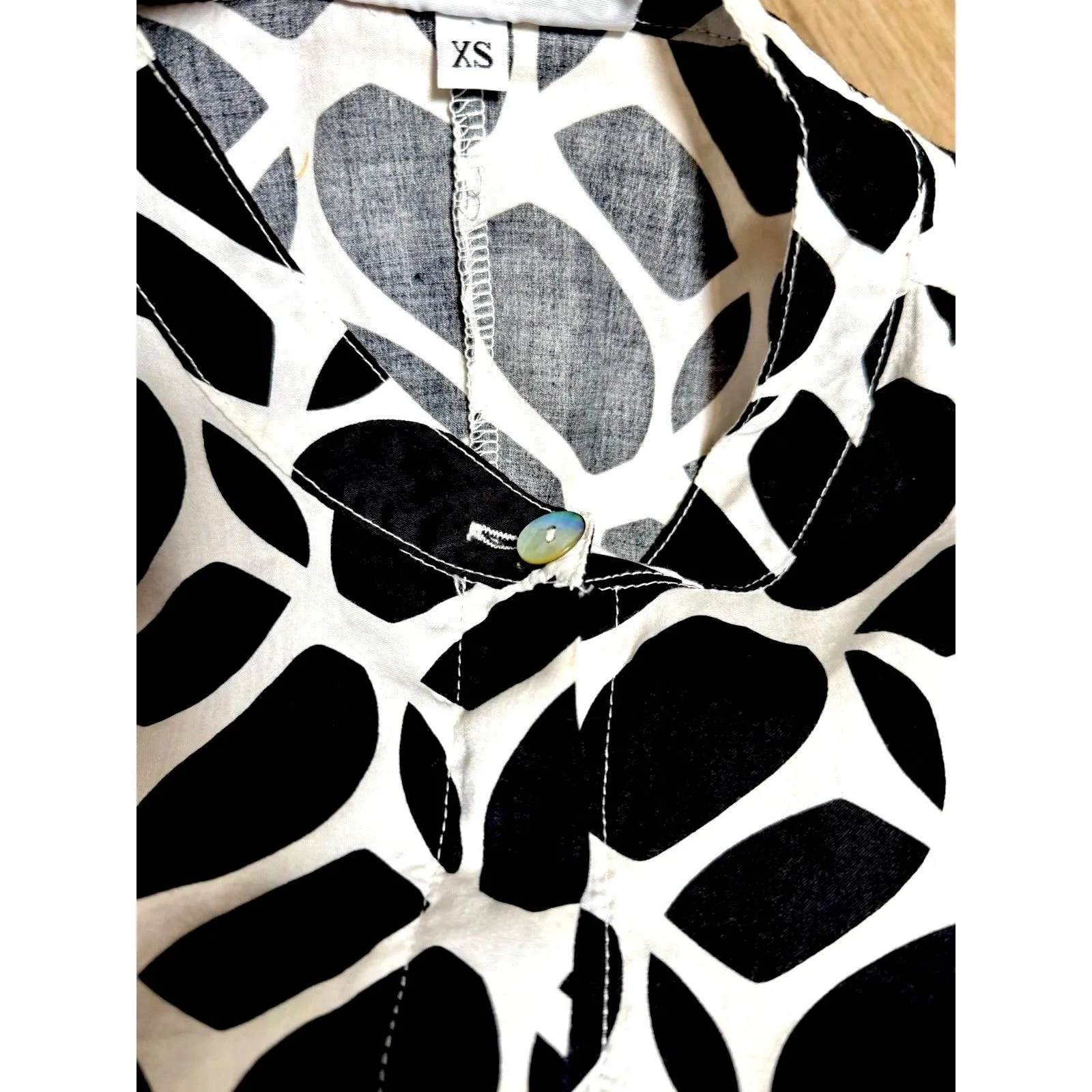 Bryn Walker Winona Tunic DressMandarin Collar Button Up Black White XS Pockets - Image 4