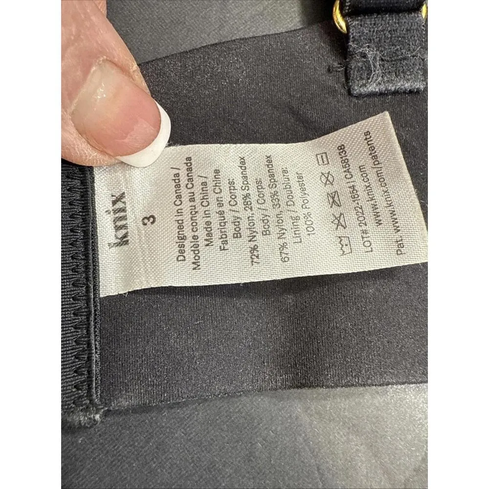 Knix Vneck Padded Evolution Bra Wireless Seamless Lightly Padded Black Size 3 - Image 3