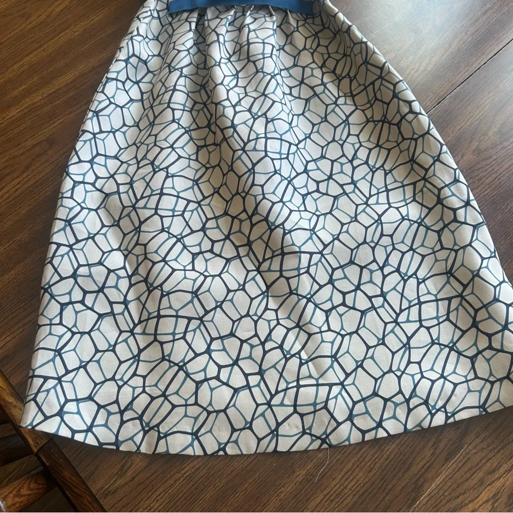 Behnaz Sarafpour A line belted dress abstract art print size XXS chic retro Silver - Image 9