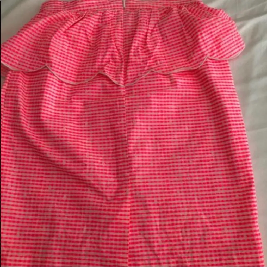 Lilly Pulitzer Thyme Scallop Peplum Skirt Fiesta Pretty Pink Gingham 0 - Image 8
