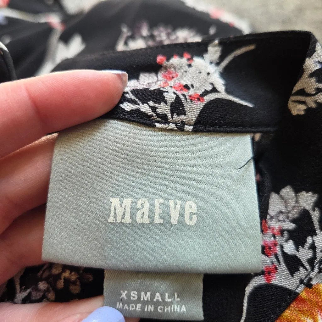 Anthropologie Maeve Hidra Silk Floral Print Sleeveless Blouse - Image 6