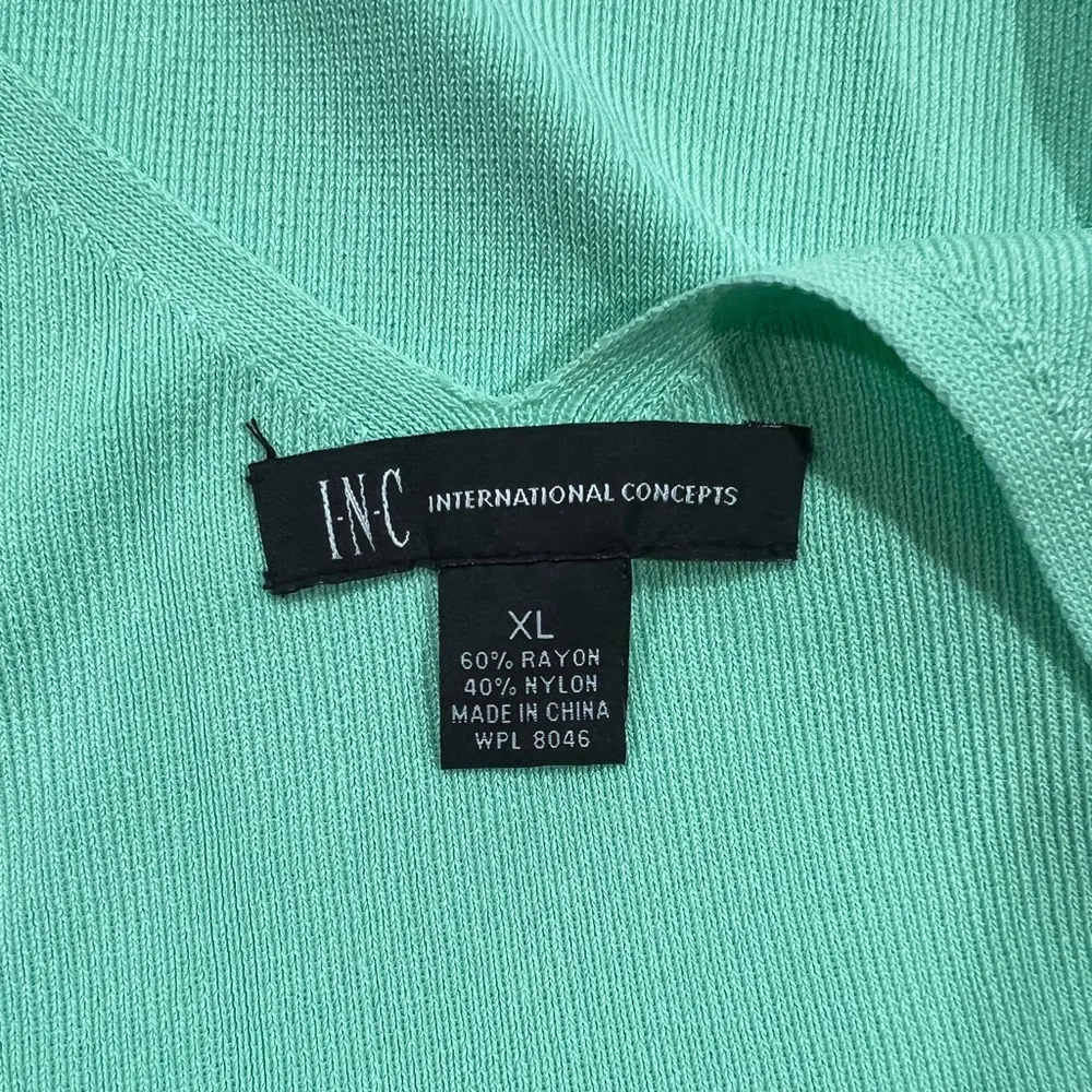 INC International Concepts Tank Top Green With Bow Accents Knit Size XL - Image 8