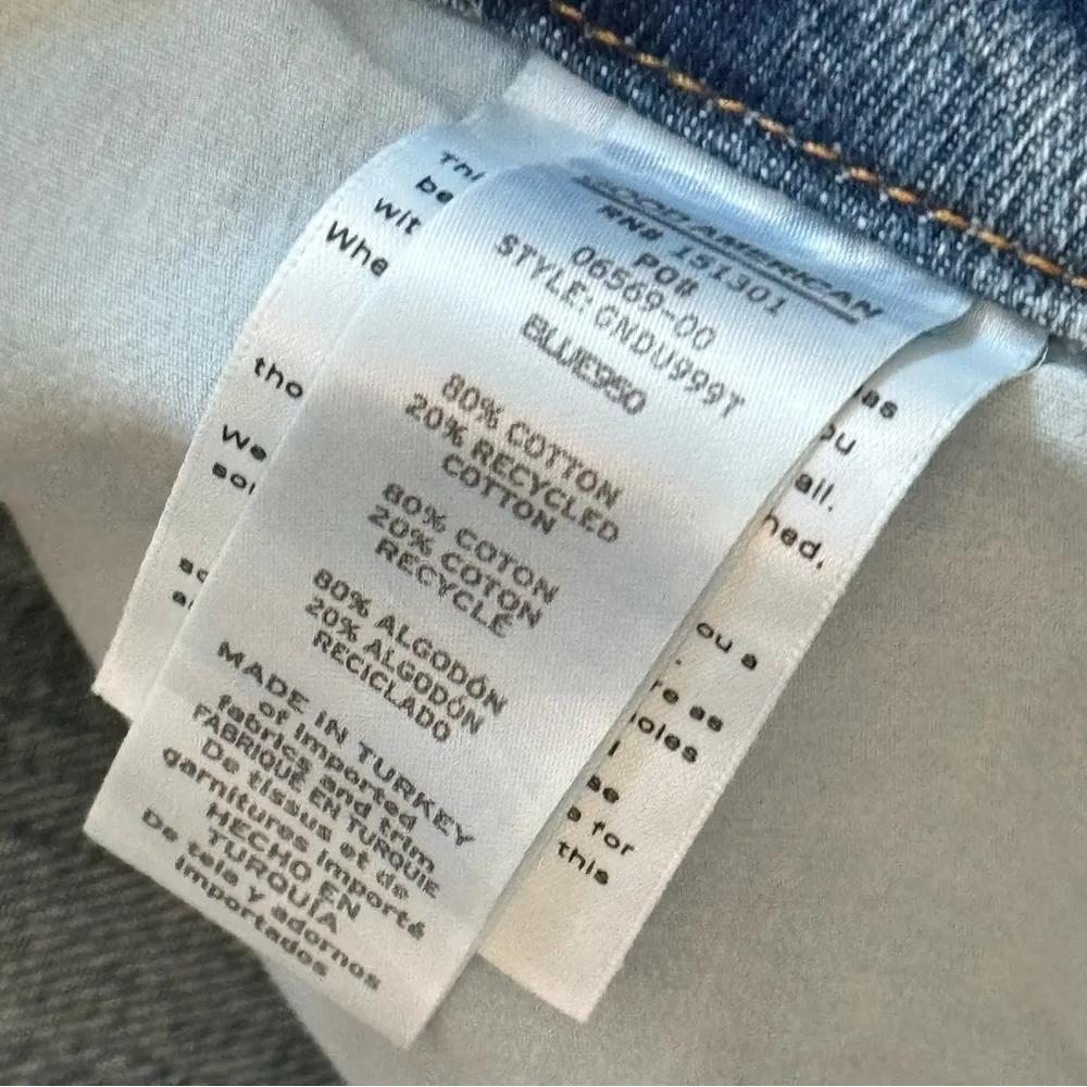 Good American 90’s Duster Blue 950 Straight Leg Distressed High Rise Jeans 14/32 - Image 9