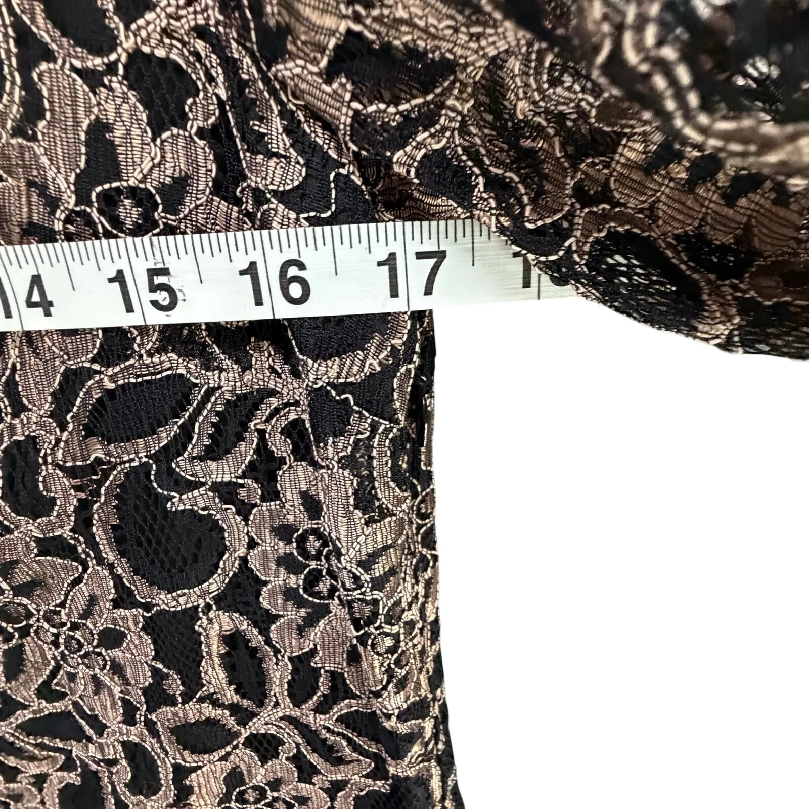 Ted Baker Elke Lace Shift Dress Womens 6 Black Gold Dark Romantic Chic Feminine - Image 8