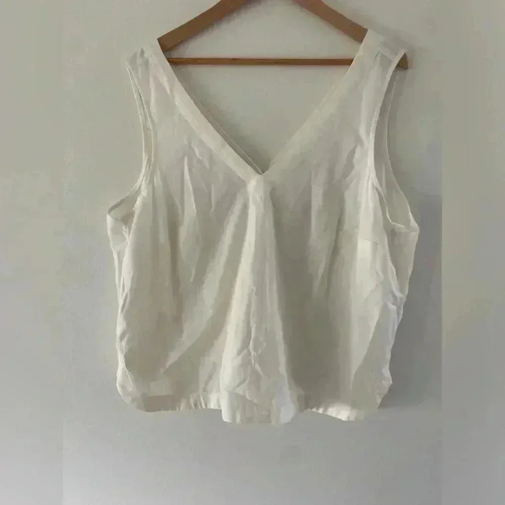 (Re)sponsible V-Neck Button-Back Sleeveless Top in Lighthouse size 1X - Image 5