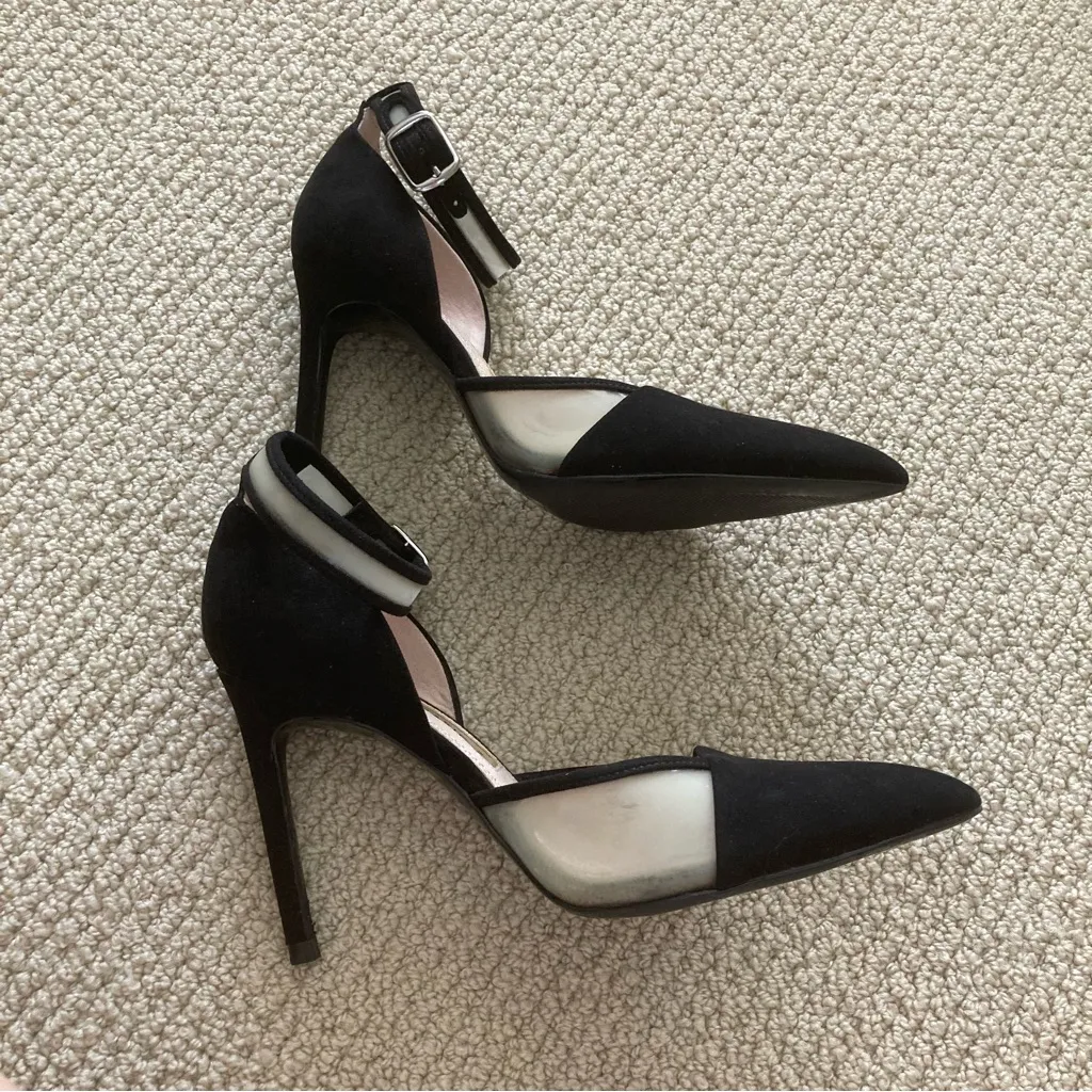 Zara Basic Black Pointed Toe Shoes High Heel Size 38 Like New - Image 6