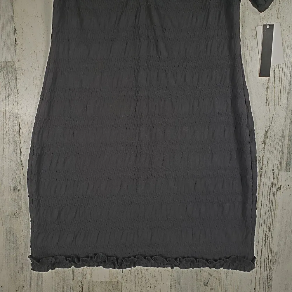 NWT Speechless Black Pucker Sweetheart Knit Short Sleeve Dress Women's Medium - Image 5
