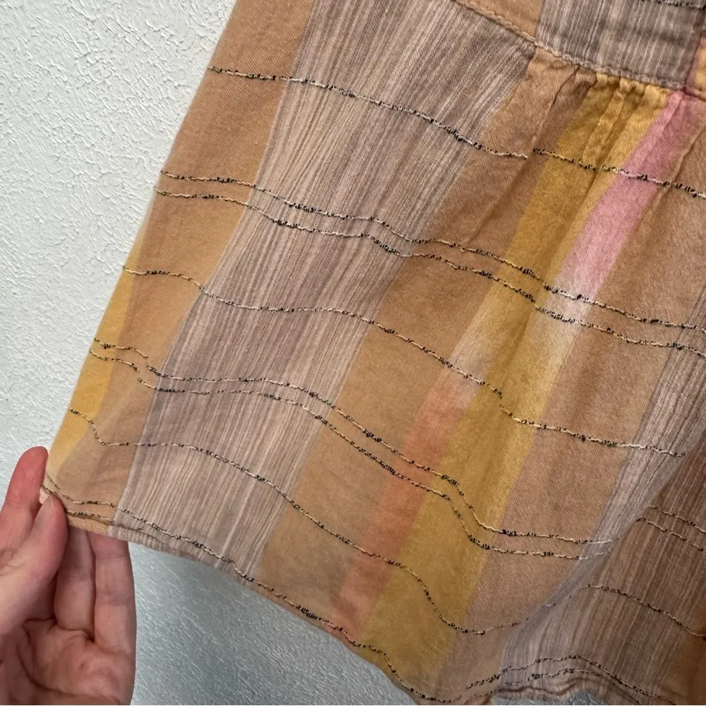 Anthropologie Holding Horses Faye Plaid Sleeveless Peplum Button Tie Top Size 2 - Image 5