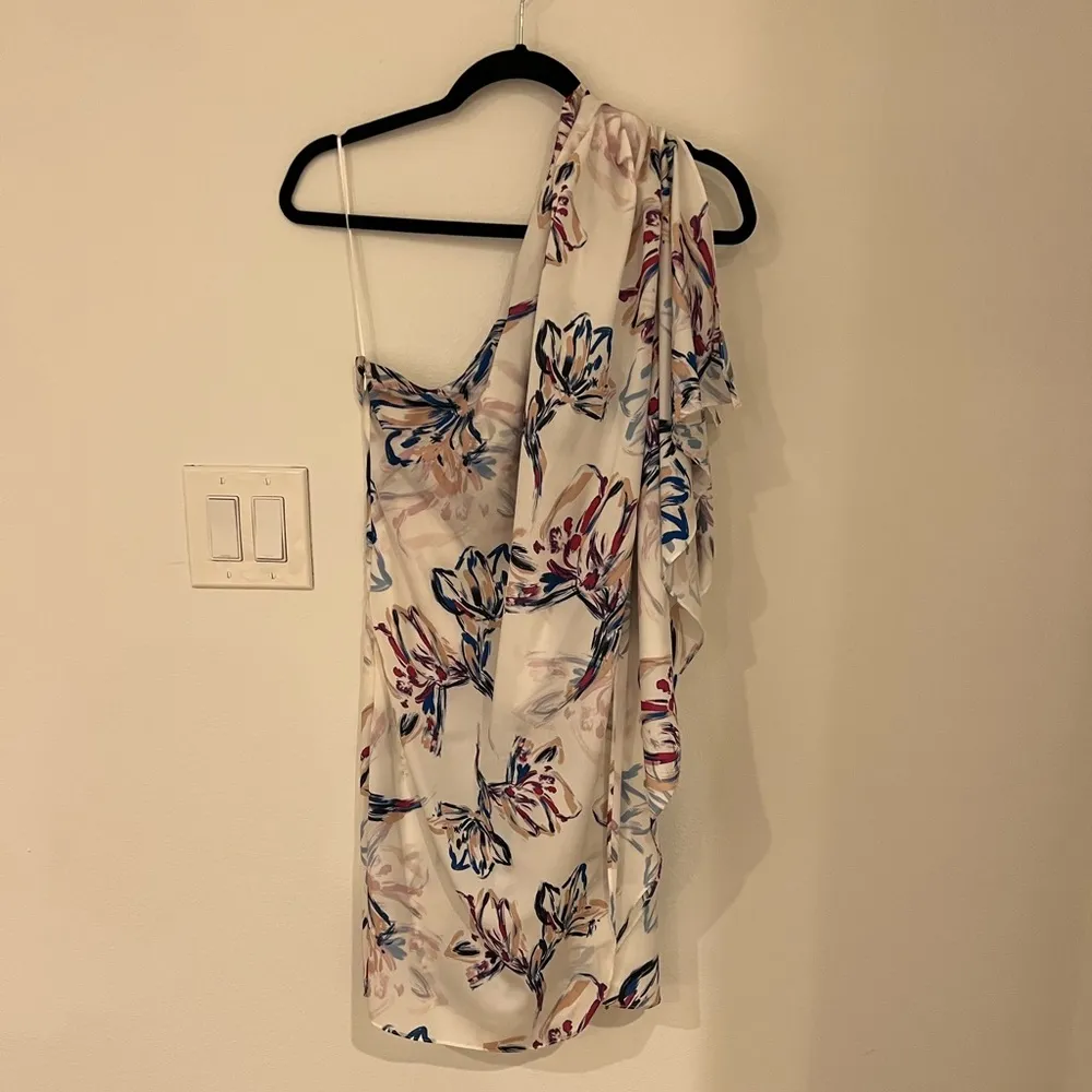COPY - Paloma Brushstroke Floral One Shoulder Lined Dress Women’s Size 12 - Image 4