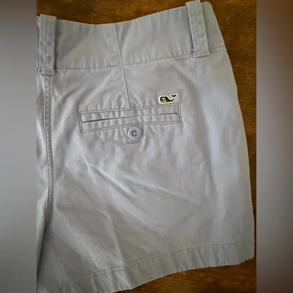 Vineyard Vines Lowrise Chino Shorts Light Blue Preowned Size 0 - Image 5