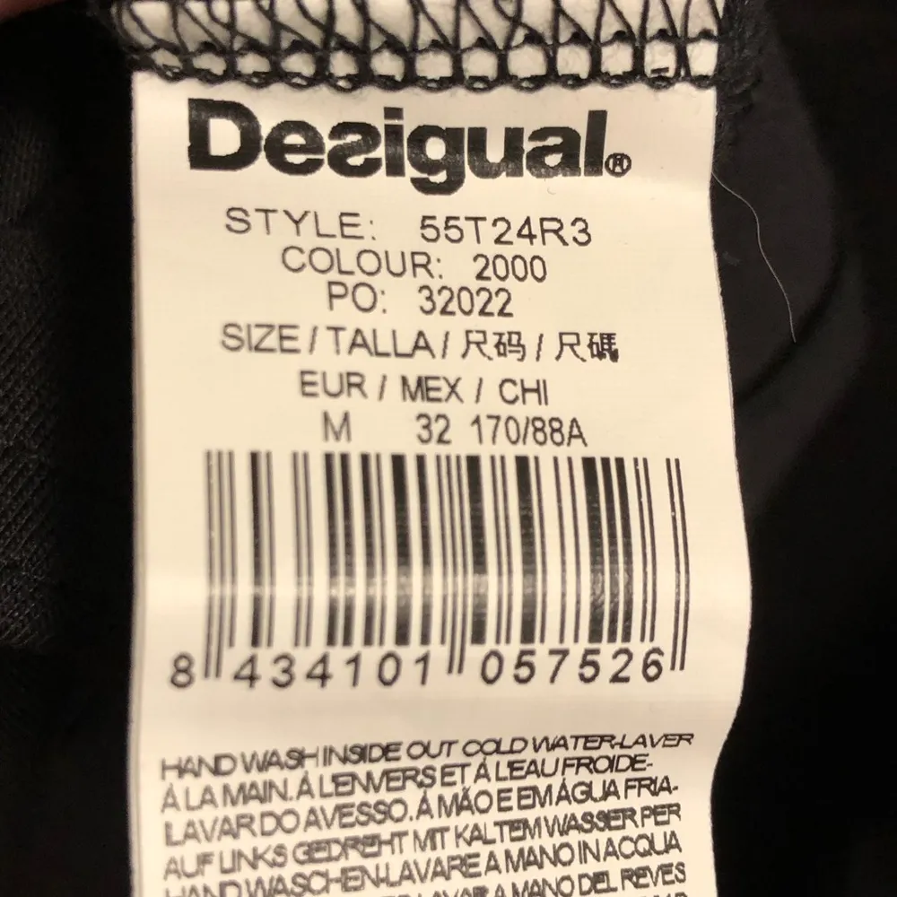 Desigual Dress Black Long Sleeved with Red Satin Applique Flowers Cotton M - Image 12