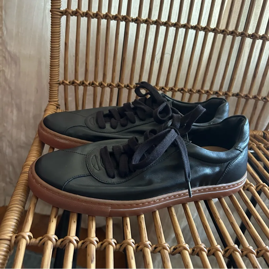 M. Gemi Sempre Leather Sneakers Black Casual Low Top Women’s Italy‎ 38.5 (US 8) - Image 3