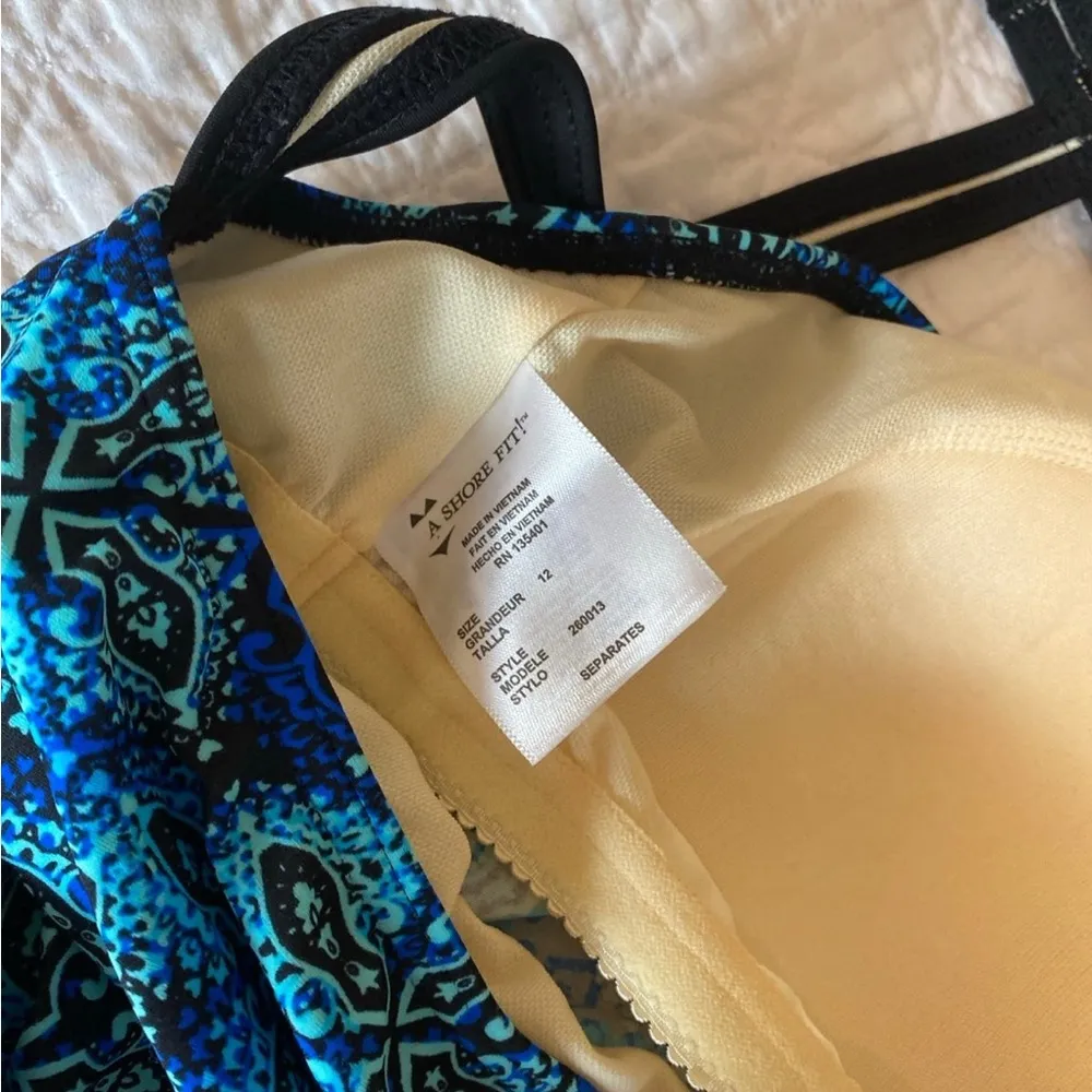 A Shore Fit! Bathing Suit Top Blue Size 12 - Image 3