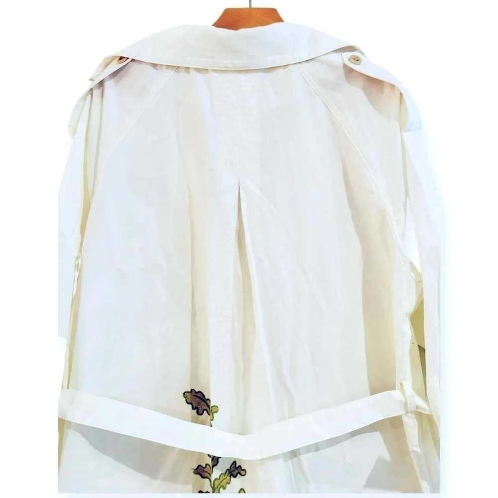 ANTHROPOLOGIE Tropical Printed Oversized Trench Coat Spring Unique Size M NEW - Image 9