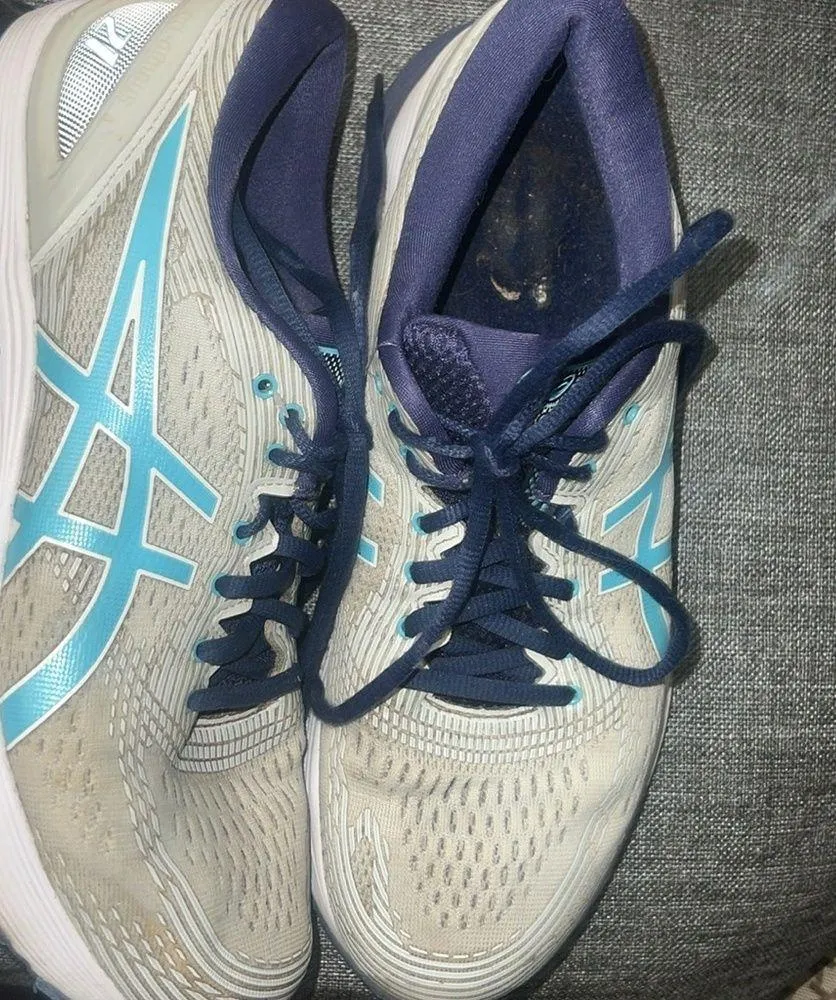 ASICS Women's Running Shoes - Cream and Blue 9.5 Flytrfoam - Image 10