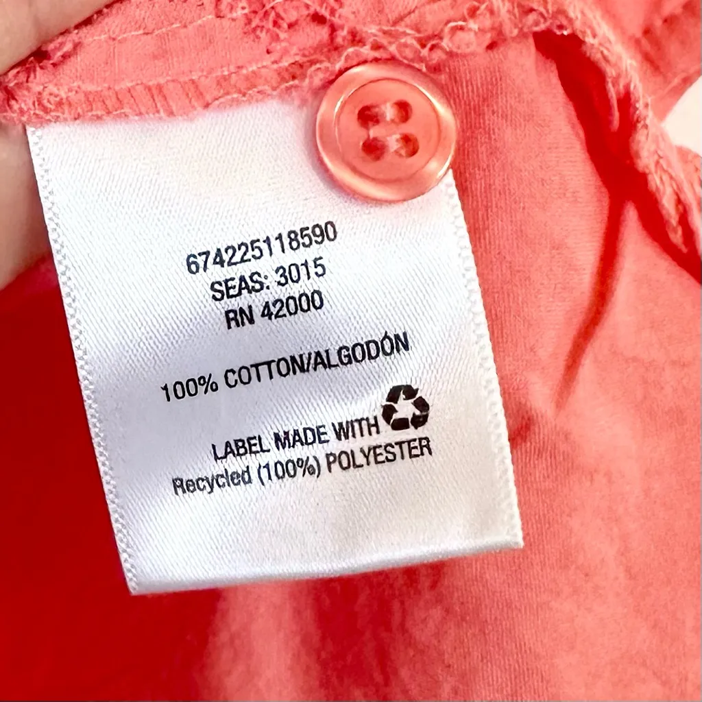 Basic Editions Coral Sleeveless Eyelet V - Image 3