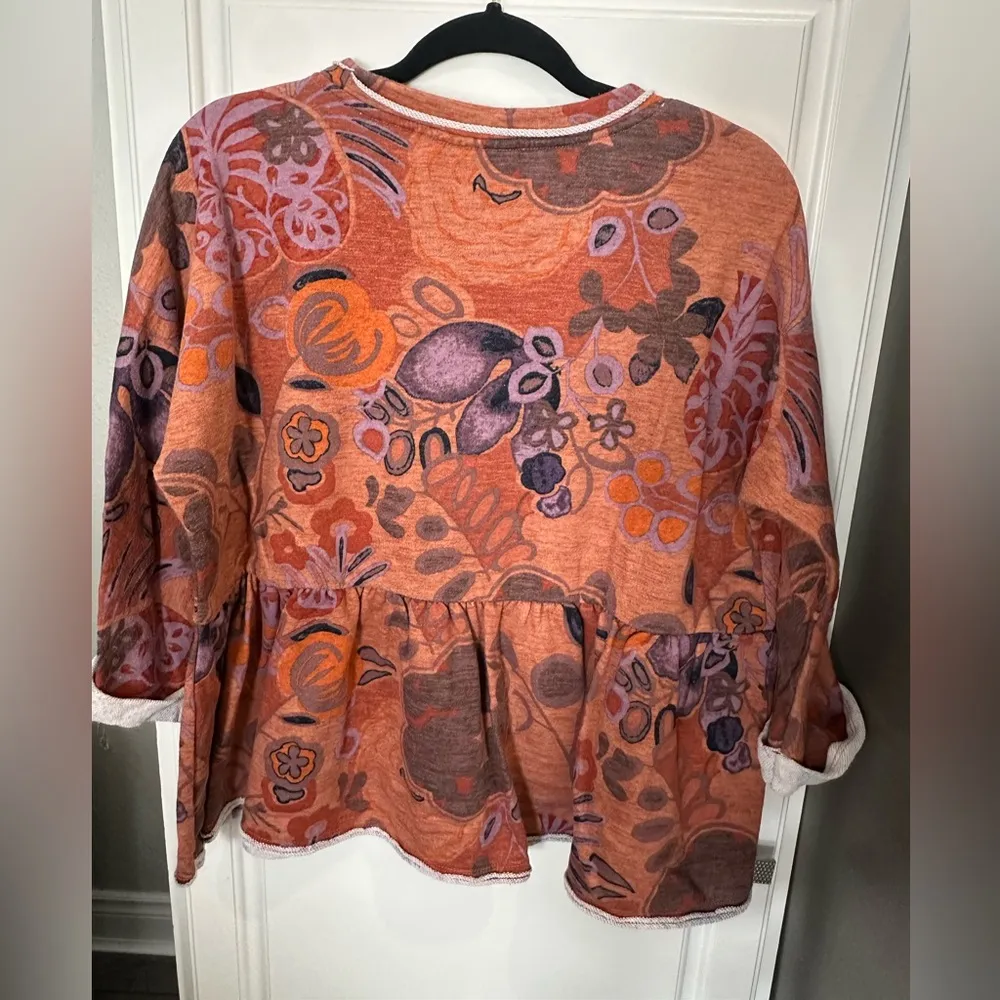 Anthropologie Saturday Sunday Colleen Floral Terry Babydoll Sweater - Image 2