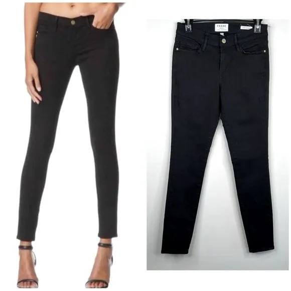 Black Le Skinny de Jeanne in Film Noir Wash Size 27 Rise 8.5” - Image 2