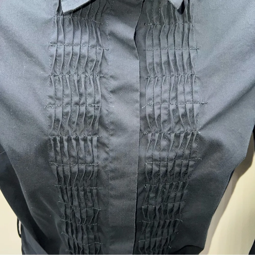 Banana Republic Factory Women's Blue Cotton Blend Shirtwaist Belted Dress - Image 5