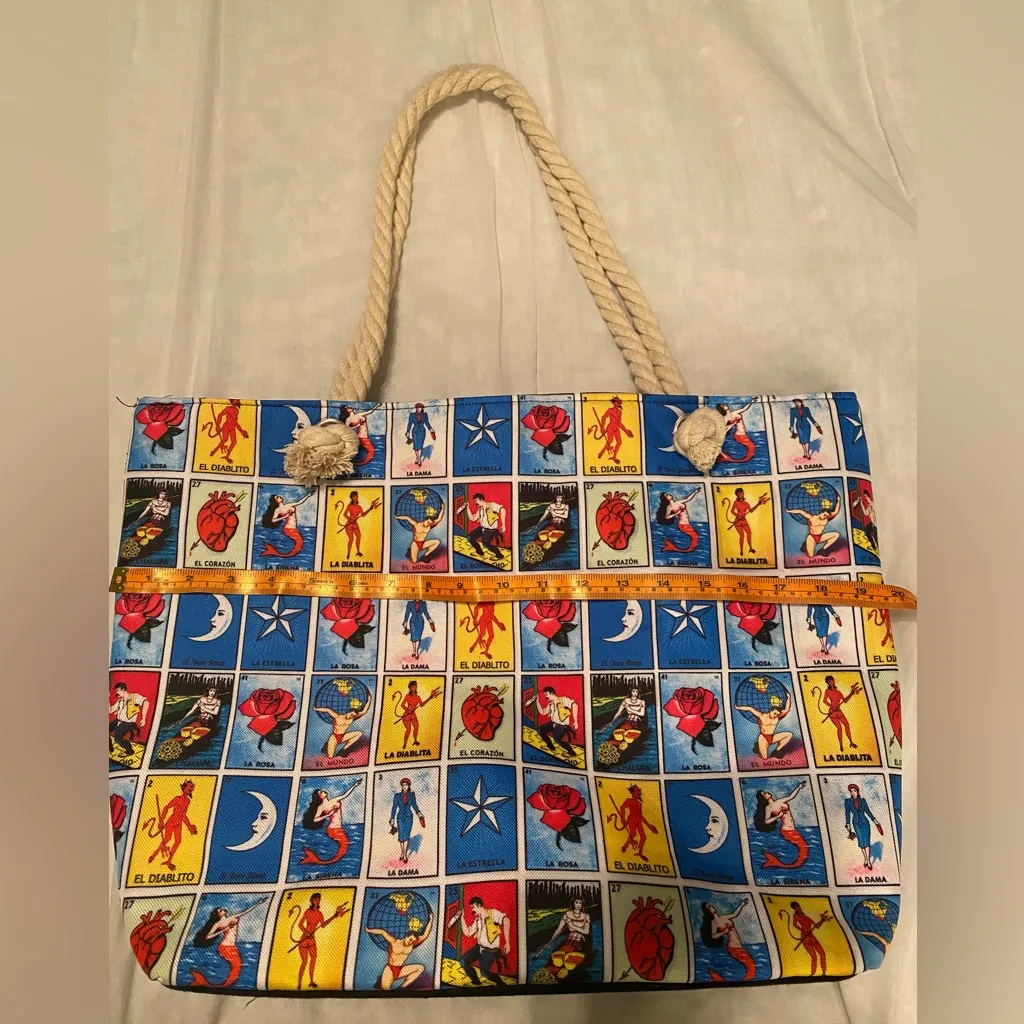 Lovely & Colorful Mexican Lottery‎ front print 14"X20" Tote bag - Image 4