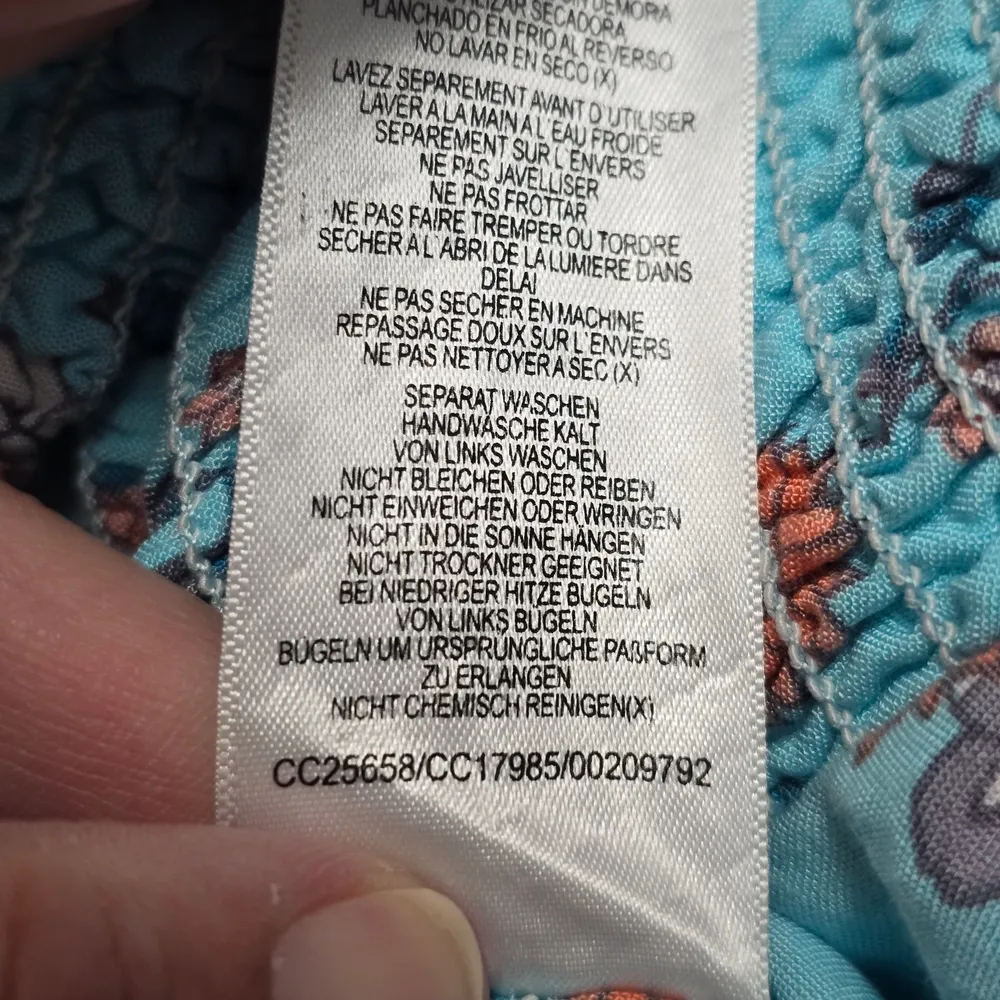 City Chic "Sweet Aura" Floral Peasant Top Size 16 – Turquoise Boho Blouse - Image 8