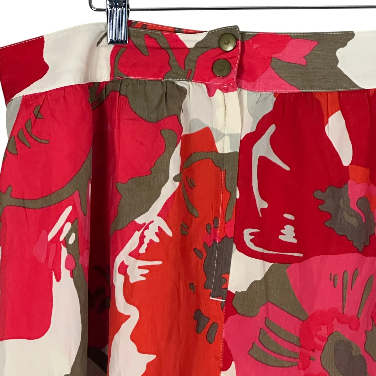 New York & Company Mini Floral Skirt Womens 12 Red A - Image 2