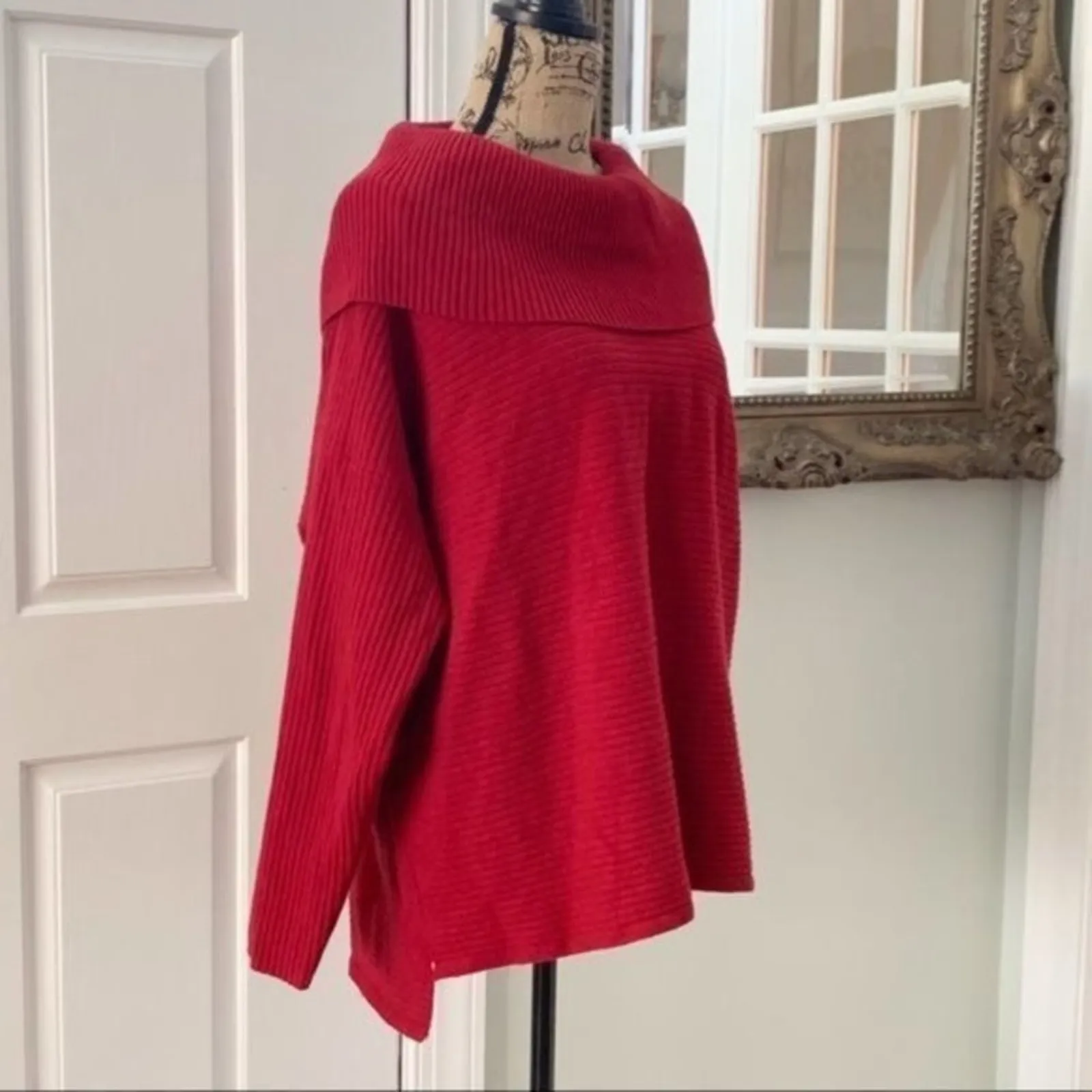 Style & Co Red Ribbed Knit Sweater Size M - Image 8