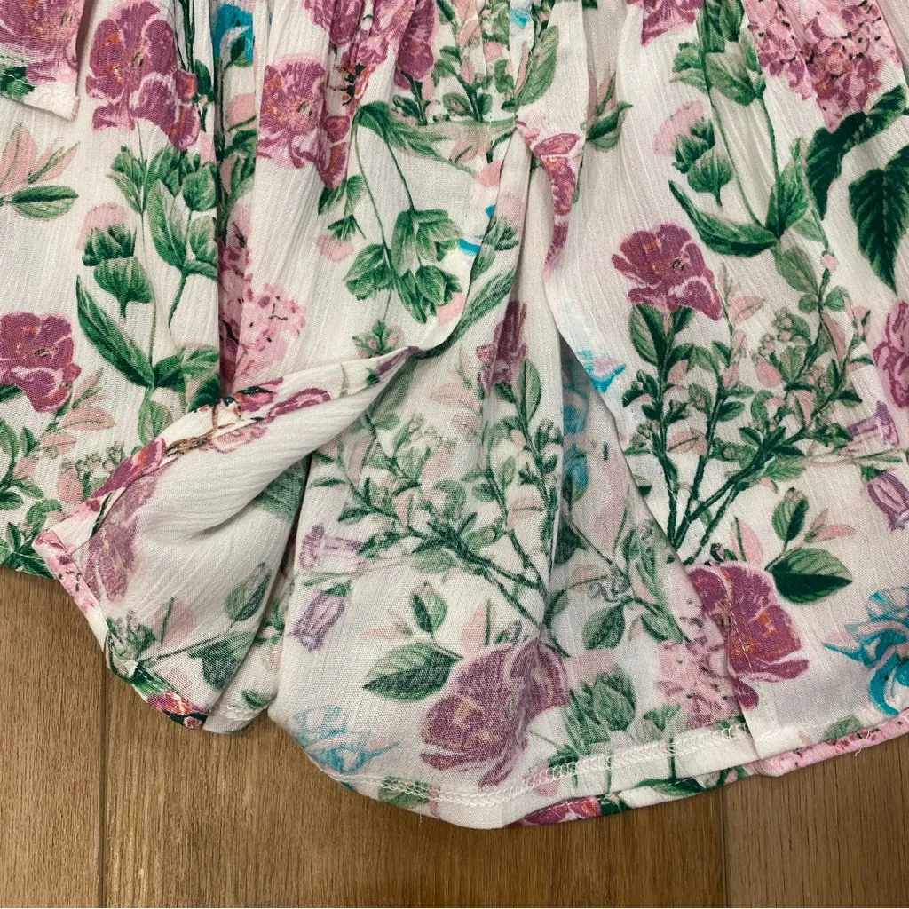 🌟SHOW ME YOUR MUMU🌟 ELLA FLORAL PRINT OFF THE SHOULDER CROP TOP PINK SZ S - Image 9