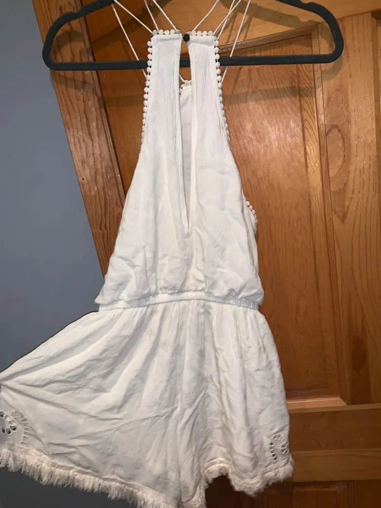 American Eagle Outfitters White Boho Romper - Image 4