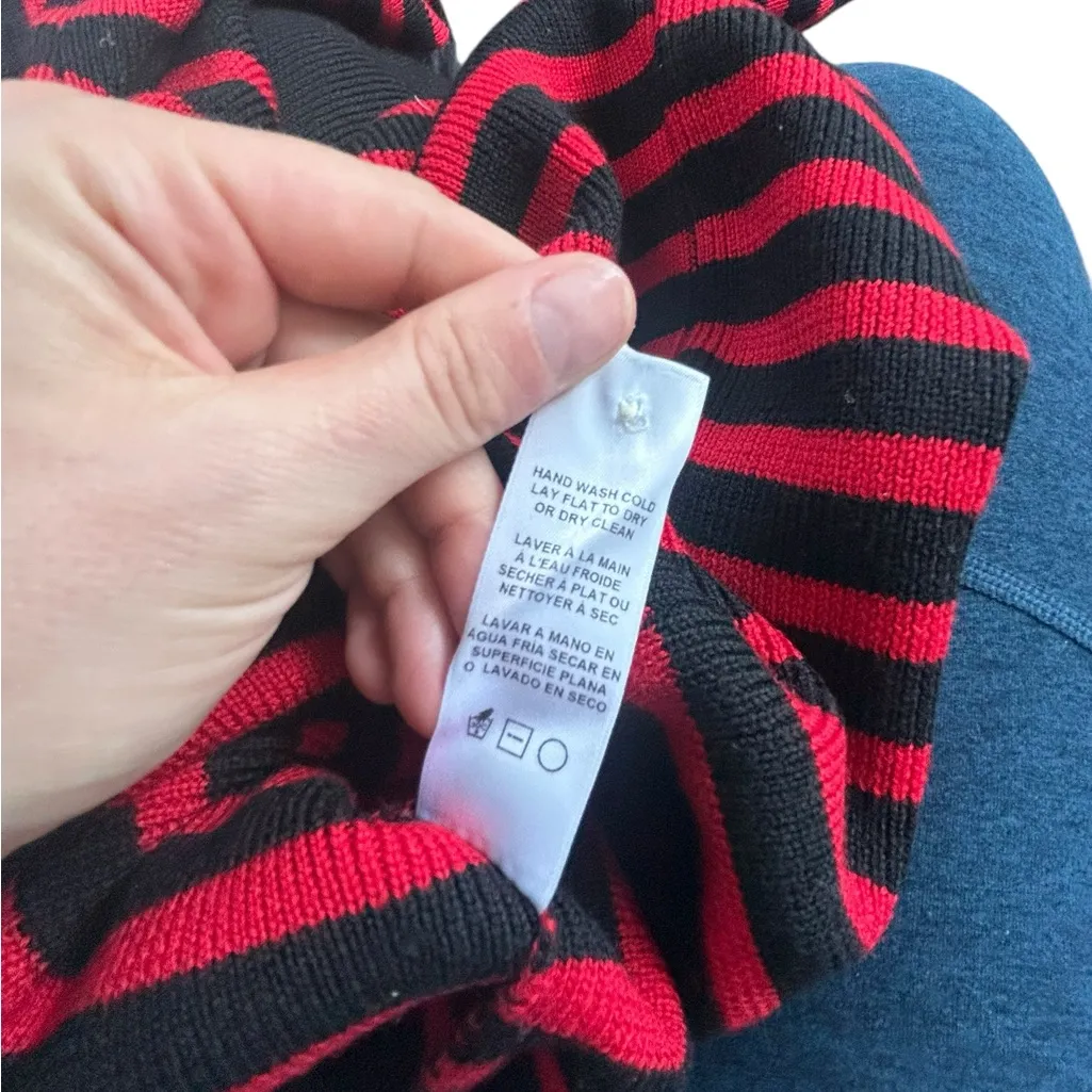 frame denim  Black and Red Striped Sweater - Image 4