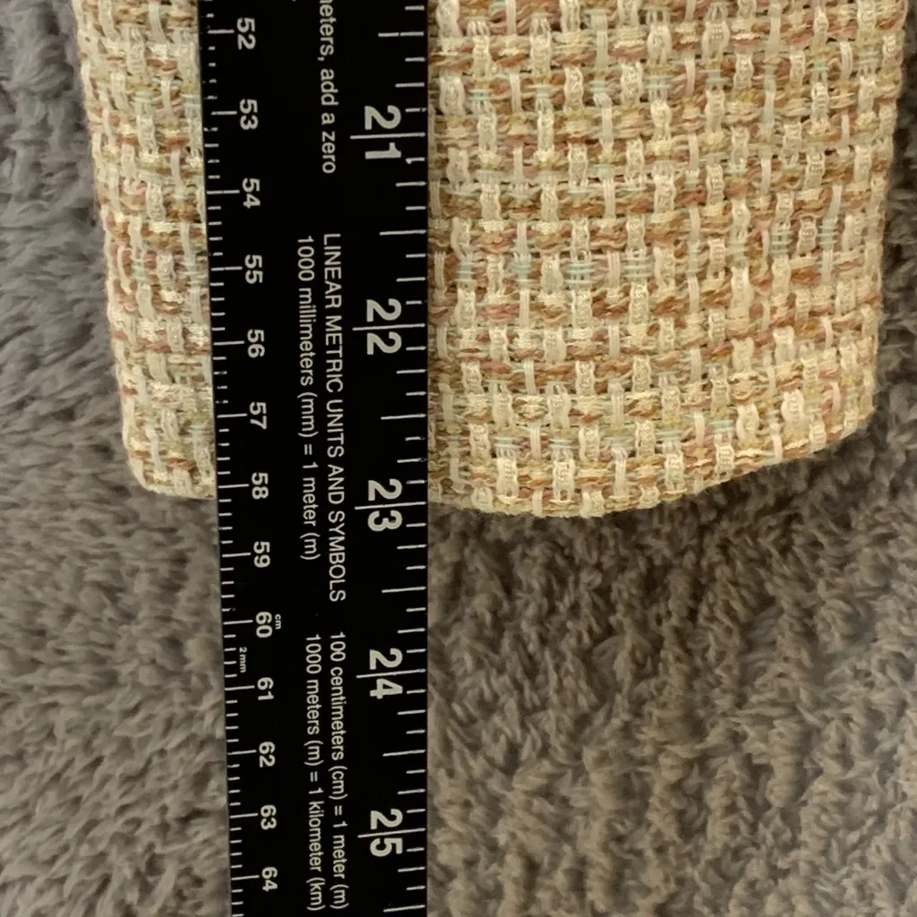 AND BY L Tweed Tie Front Jacket Blazer Beige Multicolor Made in Korea Women’s Si Size M - Image 5