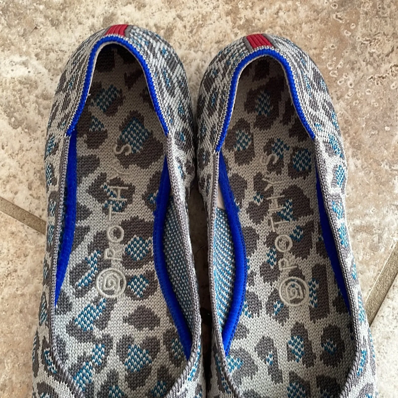 Rothy's Rothy’s The Flat in Leopard Spotted Grey Blue Ballet Flat - Image 2
