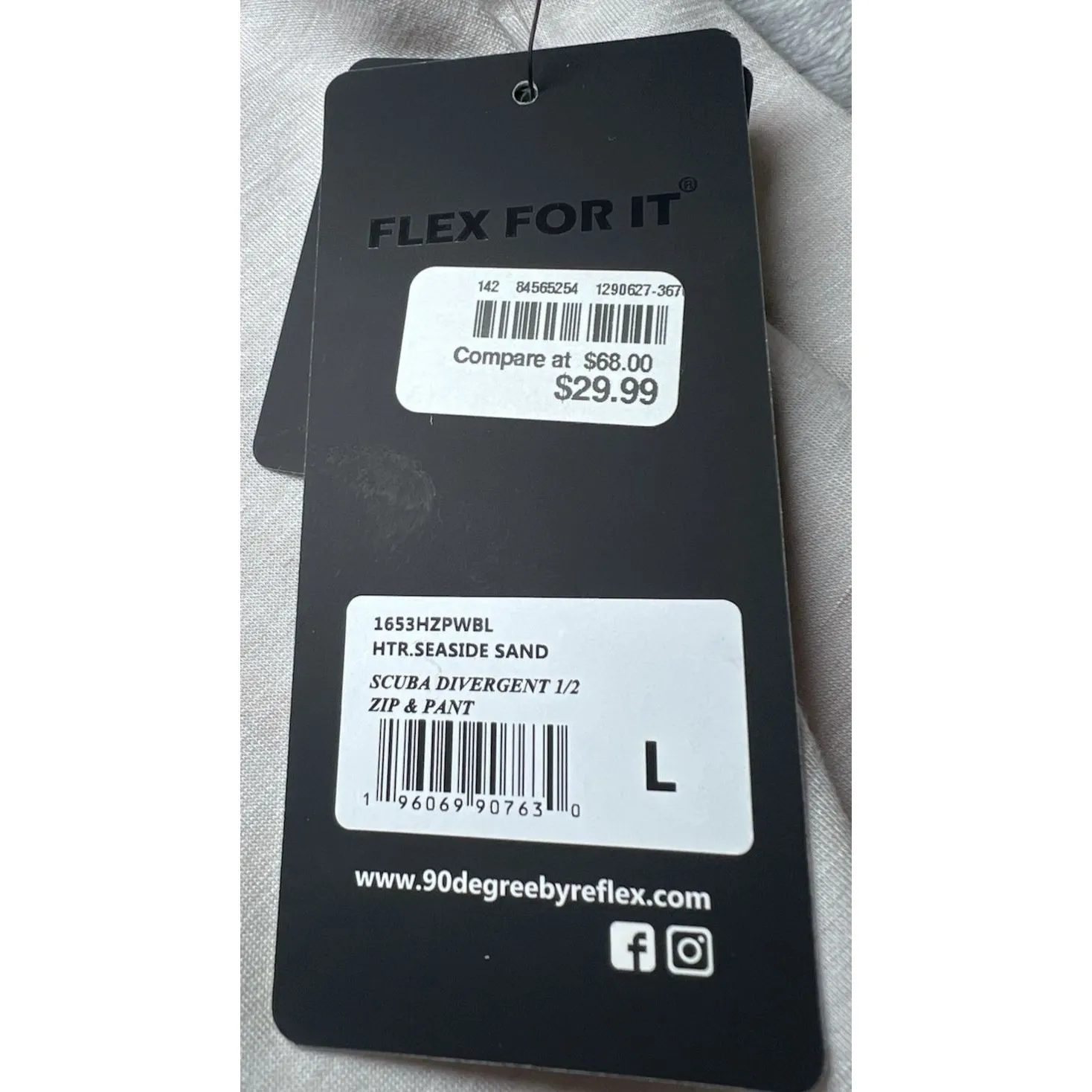 90 Degree by Reflex Scuba Divergent 1/2 Zip Womens Size Large‎ Tan Pocket NWT - Image 11