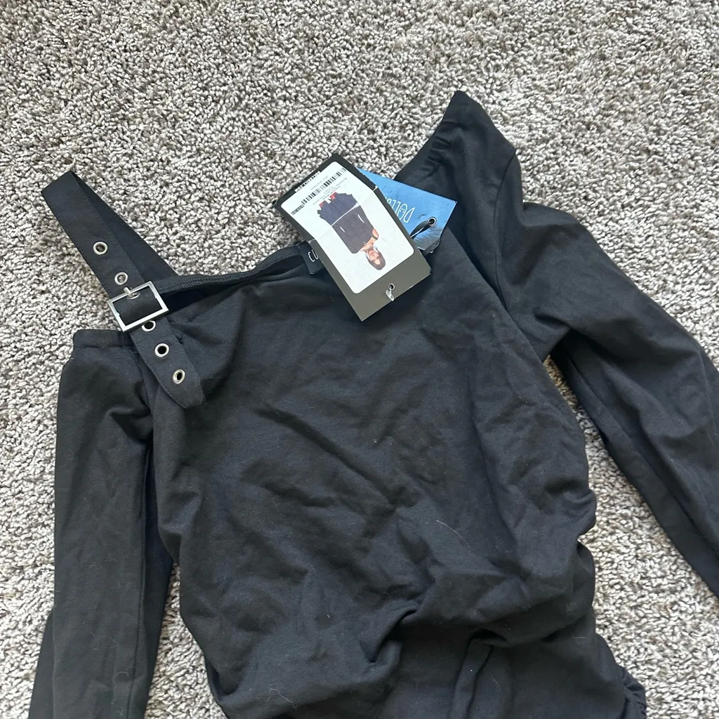 Current Mood Black Asymmetrical Mini Dress - Image 3