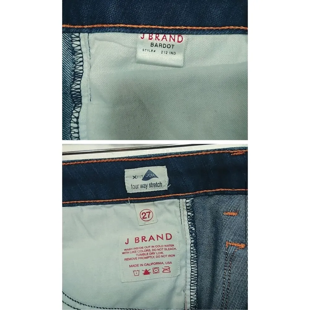 J Brand Bardot Slim Straight Frayed Hem Jeans 27 - Image 4