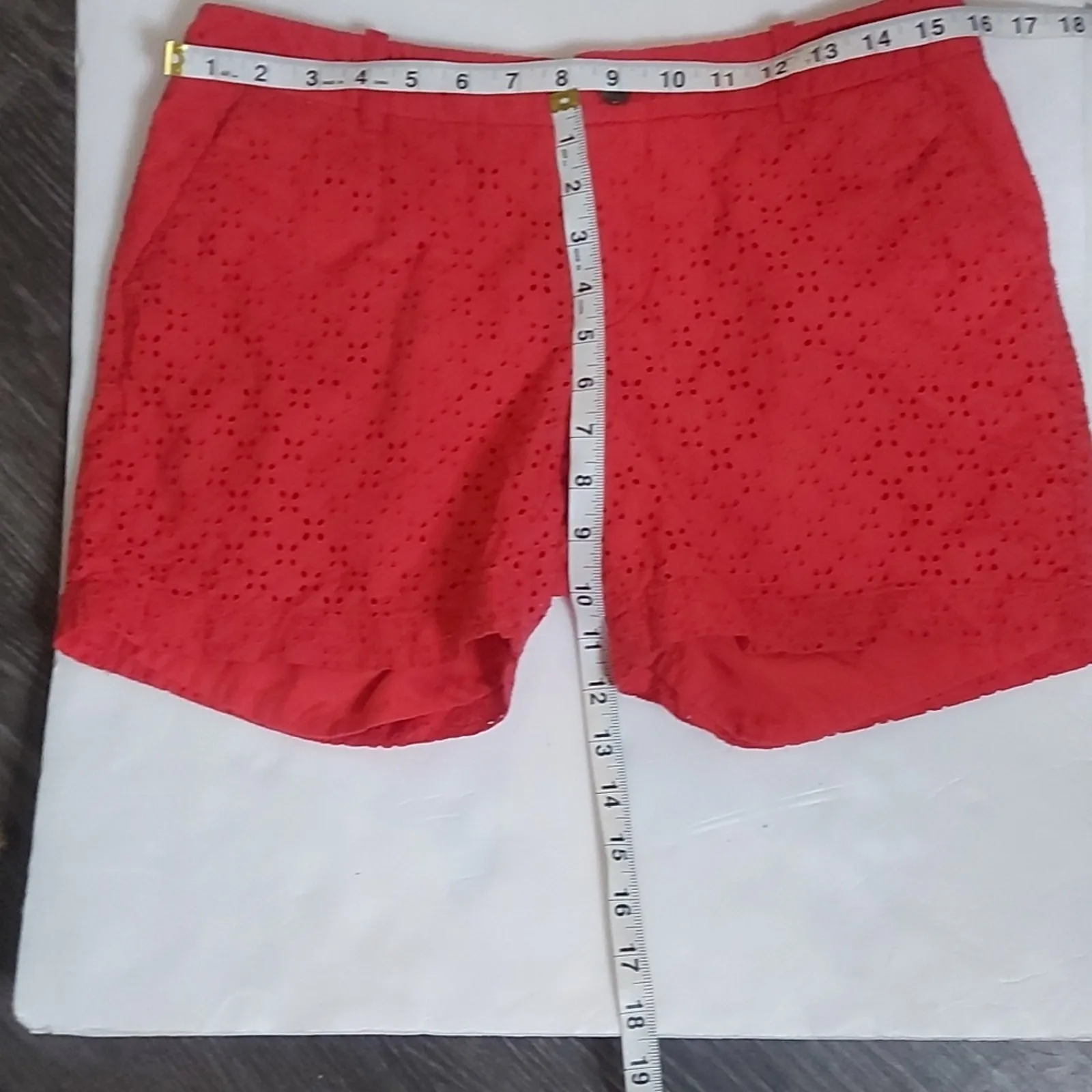 Merona Women's Red Eyelet Shorts 6 Cherry Girl Preppy Twee Rainbowcore Classic - Image 3