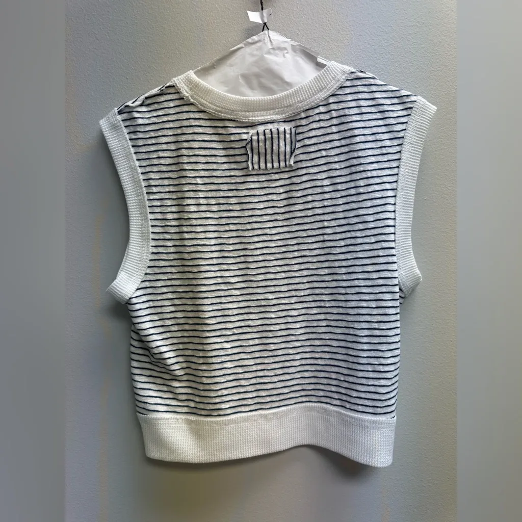 Classic Striped Sleeveless Tank Top Gray Size L - Image 3