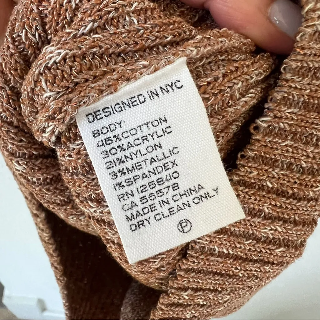 NWT INTERMIX Zoey Metallic Rib Knit Tank Top in Beige - Image 7