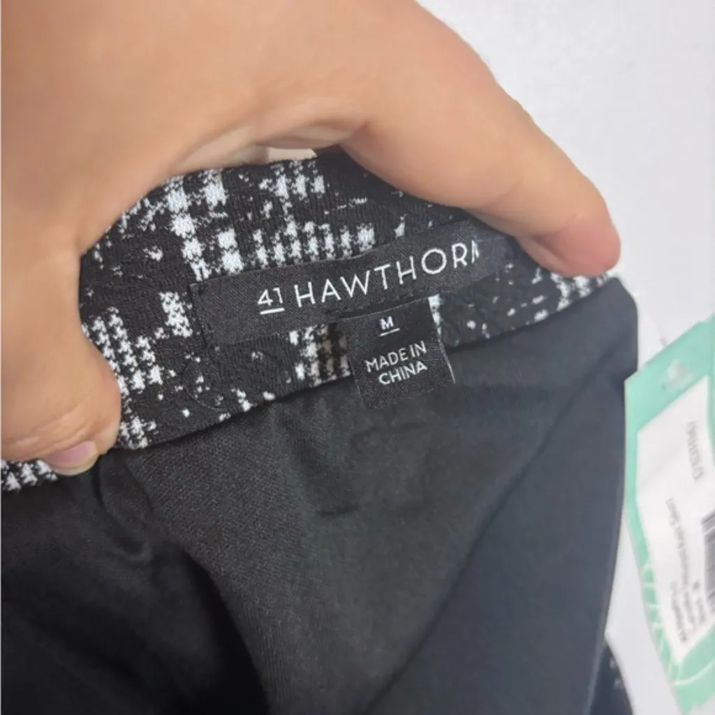 41 Hawthorn NWT Stitch Fix Black White Floral Camellia Knit Pencil Skirt - Image 7