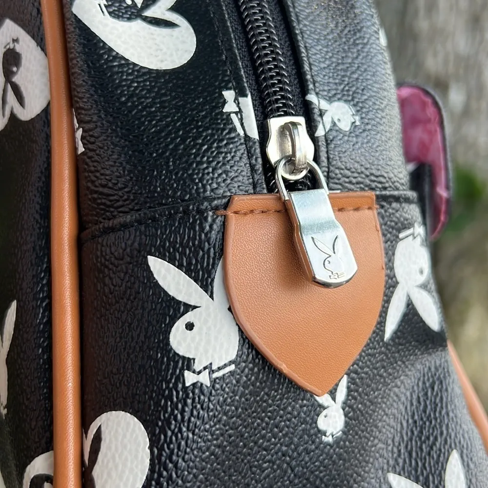 Vintage Y2K Black White Vegan Leather Limited Monogram Wallet Purse Set - Image 7