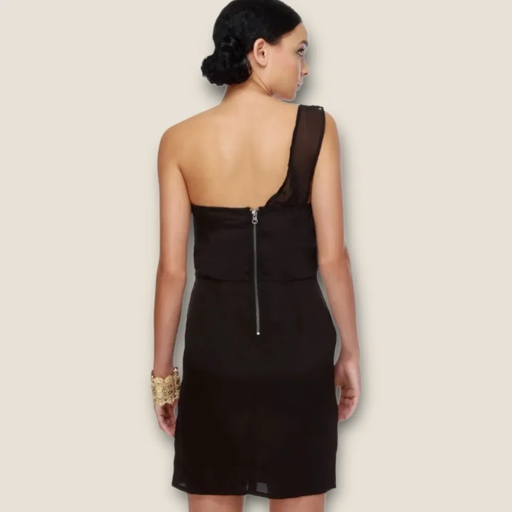 Volcom Party of Dots One Shoulder Little Black Dress S Juniors - Image 8