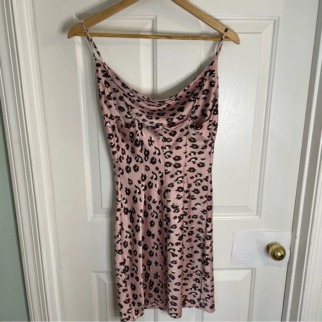 Love Tree Pink Leopard Print Slip dress Size Small girly retro coquette mobwife - Image 4