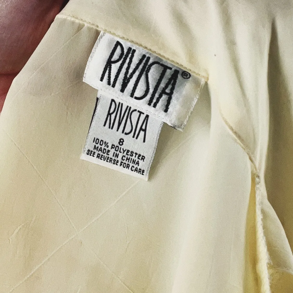 Rivista Pastel Yellow Button Down Blouse Size 8 - Image 5