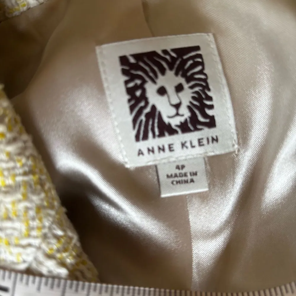 Anne Klein Boucle Tweed Blazer | EUC | Yellow, White, Grey | 4p - Image 7