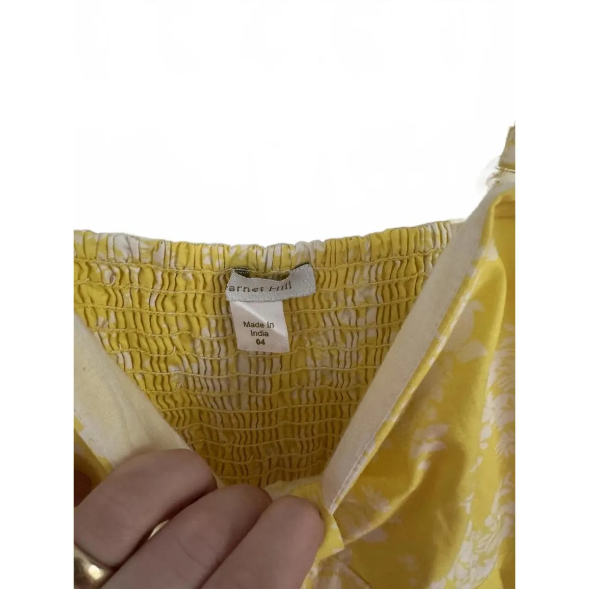 Garnet Hill dress yellow flower size 4 sundress Women's - Image 3